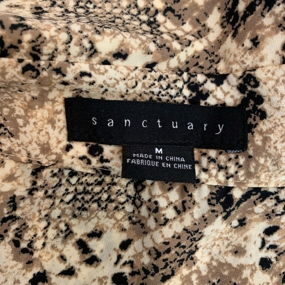 Women’s Loose-Fitting Button Down Tie-Up Snakeskin Print Shirt Sz Medium - Picture 4 of 8